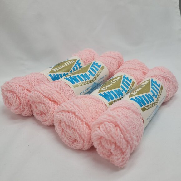 Vtg 4 Skeins Bucilla Win-Lite Light Pink 7 Yarn 1 Oz Each Acrylic Nylon Art 7228 - Picture 7 of 7